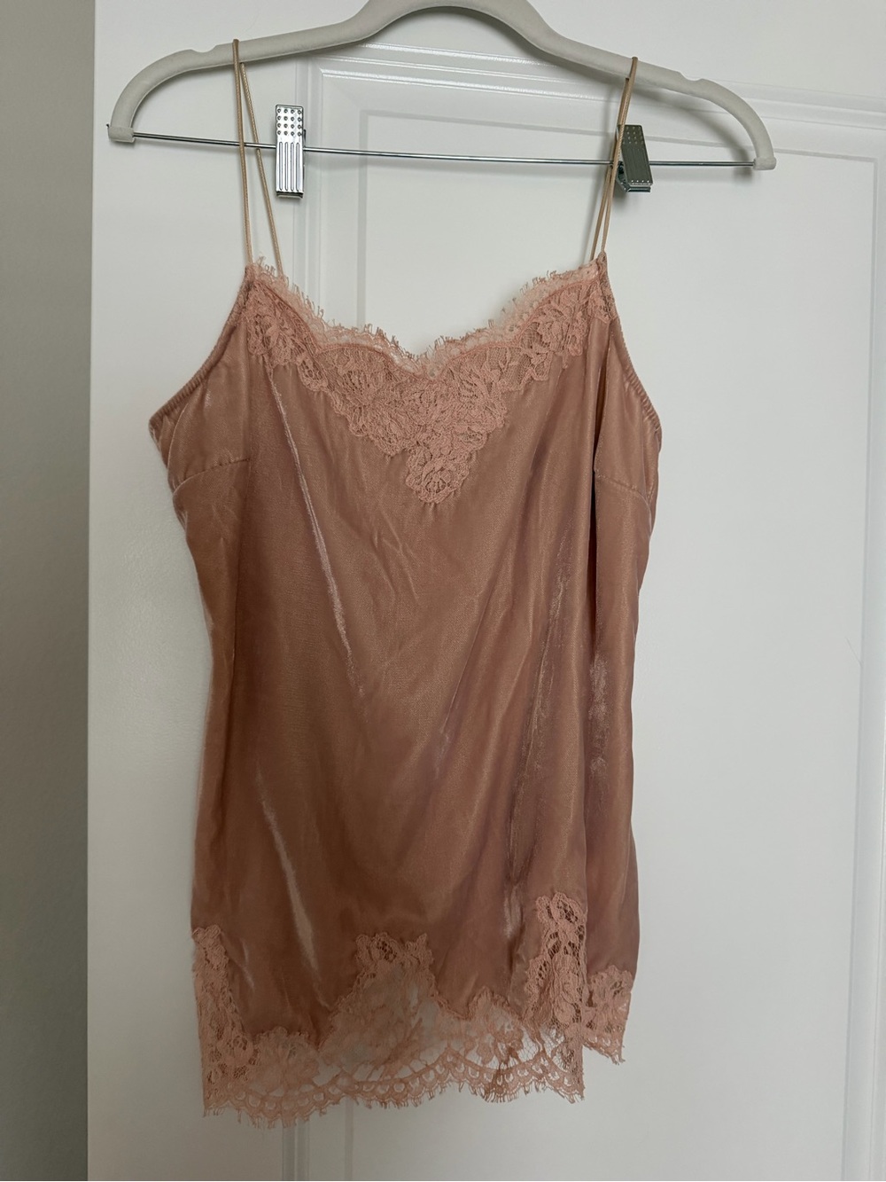 Ermanno Scervino Blush Pink Silk Lace Slip Top